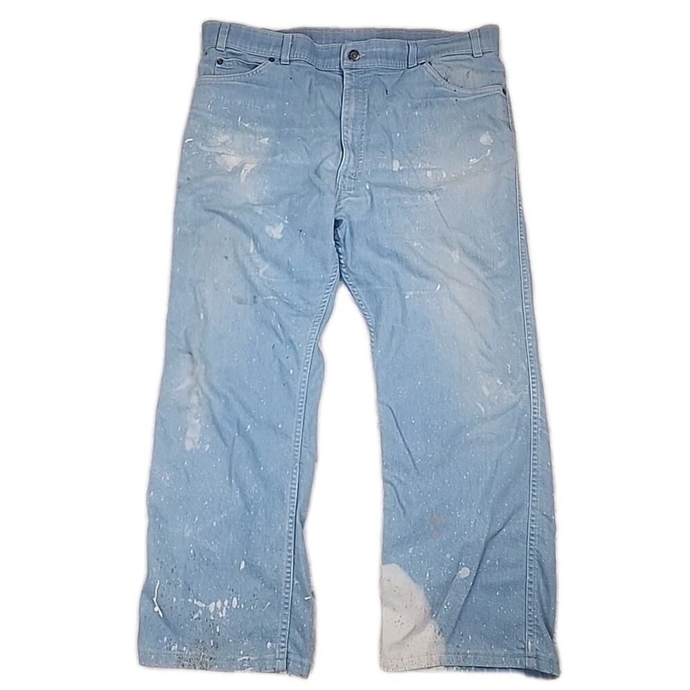 Vintage LEVIS 530 W/A Skosh More Room Orange Tab 38x26 Light Blue Jeans
